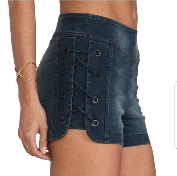 Free People Pants - X-TRA PICS Free People High Rise Denim Lace Up